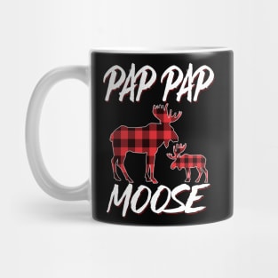 Red Plaid Pap Pap Moose Matching Family Pajama Christmas Gift Mug